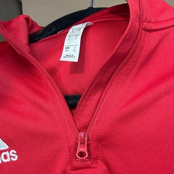 Adidas Quarter Zip Climalite (Power Red/White) - Picture 2 of 12